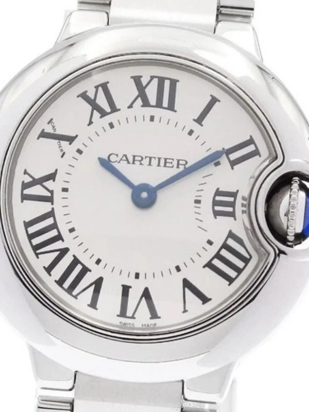 CARTIER Baron blue SM W69010Z4 Silver Dial Quartz Ladies Watch_957553